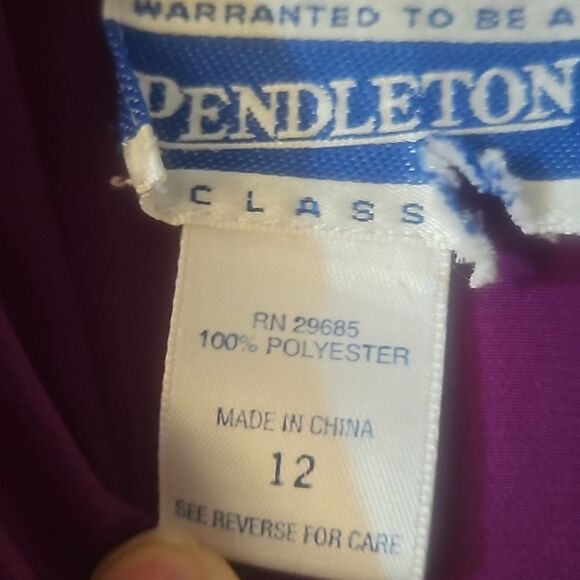Pendleton Classics Women's Size 12 purple chiffon Blouse hidden button closure - Picture 2 of 5